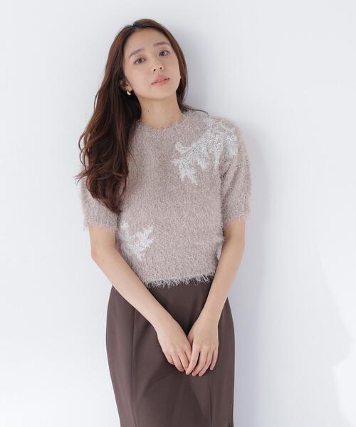 NATURAL BEAUTY BASIC(ナチュラルビューティーベーシック)の「フリンジシャギー半袖ニット(ニット/セーター・レディース・ベージュ/ライトグリーン・フリ-)」の17枚目の写真
