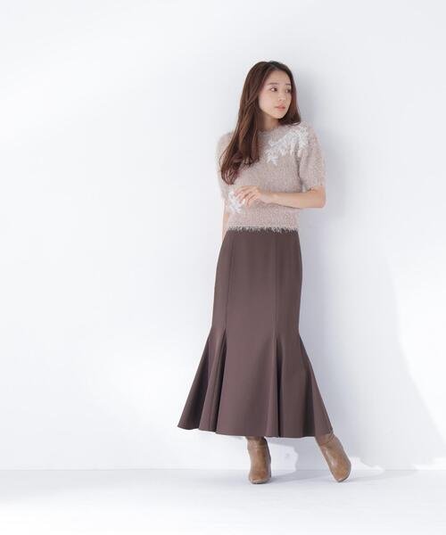 NATURAL BEAUTY BASIC(ナチュラルビューティーベーシック)の「フリンジシャギー半袖ニット(ニット/セーター・レディース・ベージュ/ライトグリーン・フリ-)」の18枚目の写真