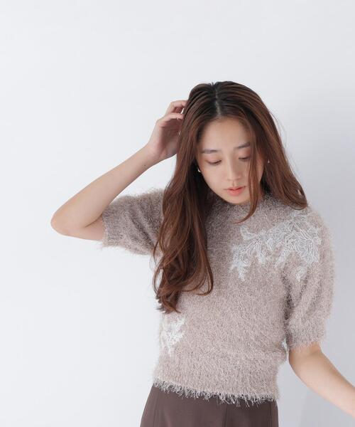 NATURAL BEAUTY BASIC(ナチュラルビューティーベーシック)の「フリンジシャギー半袖ニット(ニット/セーター・レディース・ベージュ/ライトグリーン・フリ-)」の19枚目の写真