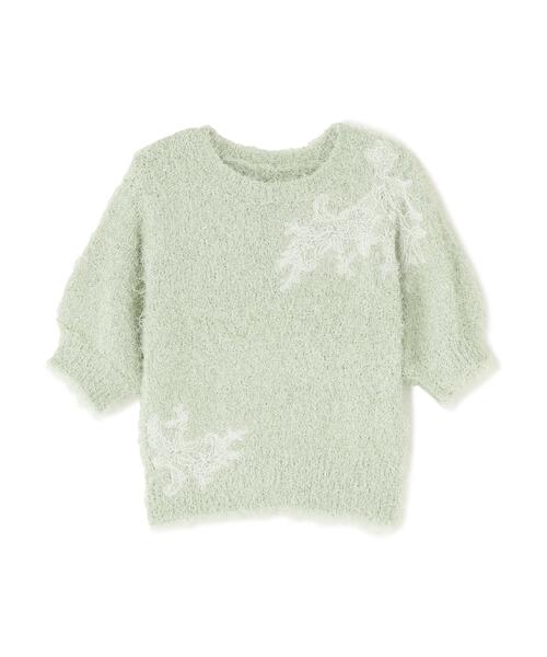 NATURAL BEAUTY BASIC(ナチュラルビューティーベーシック)の「フリンジシャギー半袖ニット(ニット/セーター・レディース・ベージュ/ライトグリーン・フリ-)」の6枚目の写真