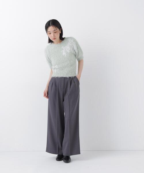 NATURAL BEAUTY BASIC(ナチュラルビューティーベーシック)の「フリンジシャギー半袖ニット(ニット/セーター・レディース・ベージュ/ライトグリーン・フリ-)」の9枚目の写真