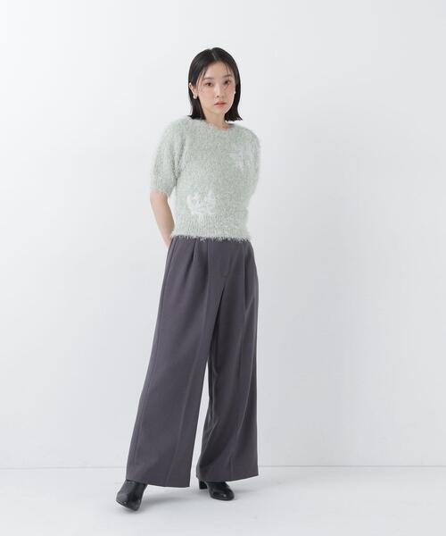 NATURAL BEAUTY BASIC(ナチュラルビューティーベーシック)の「フリンジシャギー半袖ニット(ニット/セーター・レディース・ベージュ/ライトグリーン・フリ-)」の11枚目の写真