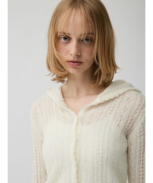 LILY BROWN(リリーブラウン)の「クロシェニットフーディー(ニット/セーター・レディース・グリーン/グレー/ホワイト・F)」の11枚目の写真