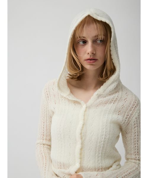 LILY BROWN(リリーブラウン)の「クロシェニットフーディー(ニット/セーター・レディース・グリーン/グレー/ホワイト・F)」の14枚目の写真