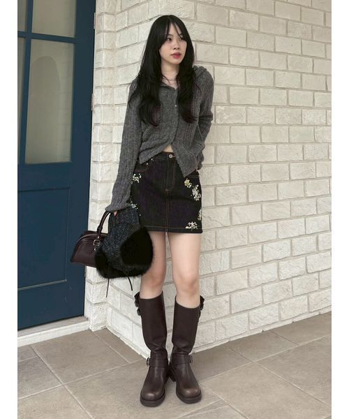 LILY BROWN(リリーブラウン)の「クロシェニットフーディー(ニット/セーター・レディース・グリーン/グレー/ホワイト・F)」の21枚目の写真