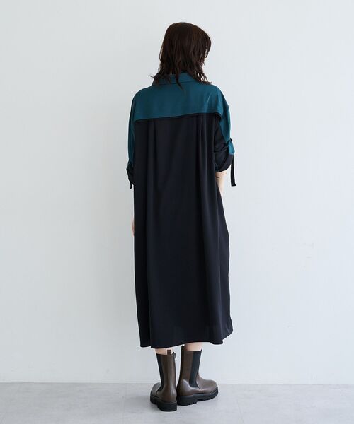 Editt by YECCA VECCA（エディットバイイェッカヴェッカ）の「ミリタリーロングシャツワンピース（シャツワンピース・レディース・カーキ/グリーン/ストライプ・FREE）」の19枚目の写真