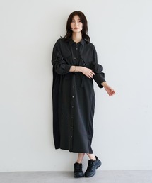 ミリタリーロングシャツワンピース