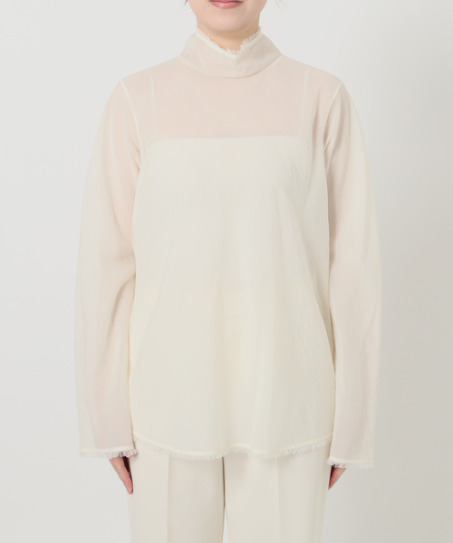 VERMEIL par iena(ヴェルメイユパーイエナ)の「Bias High-Neck ブラウス(シャツ/ブラウス・レディース・ボルドー/ブラック/ホワイト・FREE)」の22枚目の写真