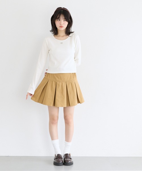 coca(coca)(コカ)の「ユース リブトップス(Tシャツ/カットソー・レディース・グレー/アイボリー・L/S)」の3枚目の写真