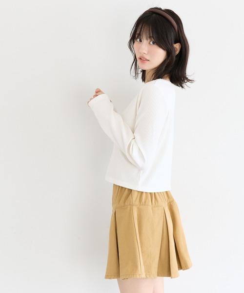 coca(coca)(コカ)の「ユース リブトップス(Tシャツ/カットソー・レディース・グレー/アイボリー・L/S)」の4枚目の写真
