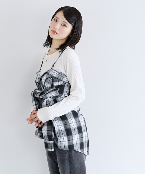 coca(coca)(コカ)の「ユース リブトップス(Tシャツ/カットソー・レディース・グレー/アイボリー・L/S)」の8枚目の写真
