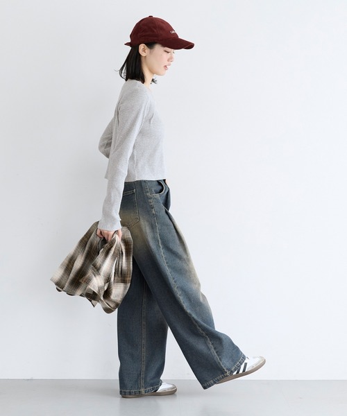 coca(coca)(コカ)の「ユース リブトップス(Tシャツ/カットソー・レディース・グレー/アイボリー・L/S)」の10枚目の写真