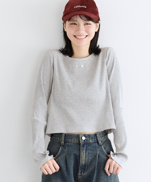 coca(coca)(コカ)の「ユース リブトップス(Tシャツ/カットソー・レディース・グレー/アイボリー・L/S)」の12枚目の写真