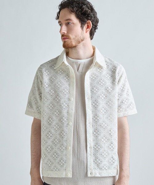MEN'S BIGI(メンズビギ)の「シアージャカード レギュラーカラーシャツ(シャツ/ブラウス・メンズ・ブラック/ホワイト・3/2)」の2枚目の写真