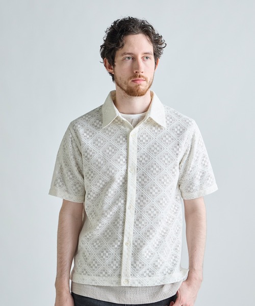 MEN'S BIGI(メンズビギ)の「シアージャカード レギュラーカラーシャツ(シャツ/ブラウス・メンズ・ブラック/ホワイト・3/2)」の5枚目の写真
