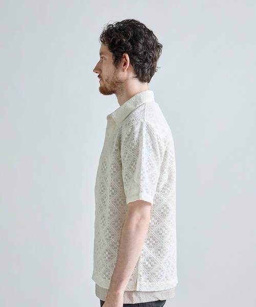 MEN'S BIGI(メンズビギ)の「シアージャカード レギュラーカラーシャツ(シャツ/ブラウス・メンズ・ブラック/ホワイト・3/2)」の3枚目の写真