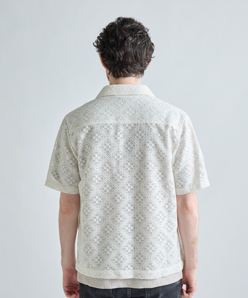 MEN'S BIGI(メンズビギ)の「シアージャカード レギュラーカラーシャツ(シャツ/ブラウス・メンズ・ブラック/ホワイト・3/2)」の4枚目の写真