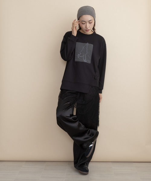 lodie(ロディ)の「ヒューマンモチーフ ドロストプルオーバー(Tシャツ/カットソー・レディース・チャコールグレー/モカ/ブラック・FREE)」の17枚目の写真