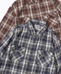 HOUSTON/ヒューストン Vintage Ombre Check Flannel Shirt/ヴィンテージ加工 オンブレチェック フランネルシャツ/レディース メンズ
