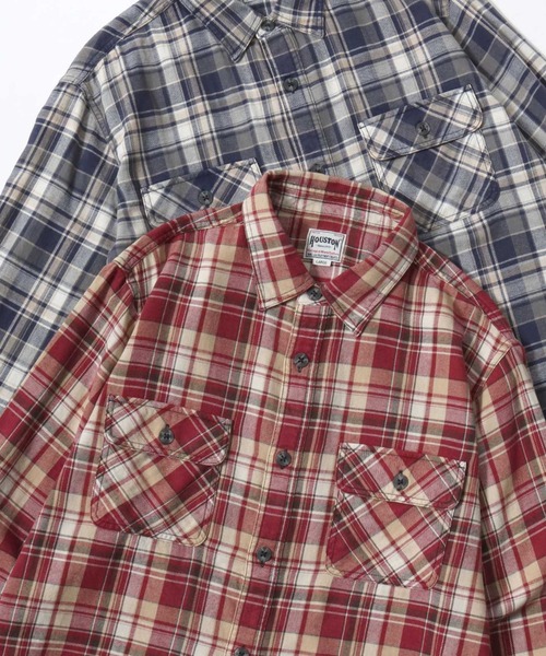 HOUSTON(ヒューストン)の「HOUSTON/ヒューストン Vintage Ombre Check Flannel Shirt/ヴィンテージ加工 オンブレチェック フランネルシャツ/レディース メンズ(シャツ/ブラウス・メンズ・ブラウン/レッド/バーガンディー/ブルー系その他/グリーン/ネイビー・M/XL/L)」の6枚目の写真