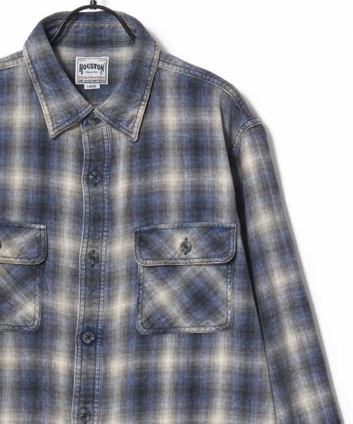 HOUSTON(ヒューストン)の「HOUSTON/ヒューストン Vintage Ombre Check Flannel Shirt/ヴィンテージ加工 オンブレチェック フランネルシャツ/レディース メンズ(シャツ/ブラウス・メンズ・ブラウン/レッド/バーガンディー/ブルー系その他/グリーン/ネイビー・M/XL/L)」の9枚目の写真