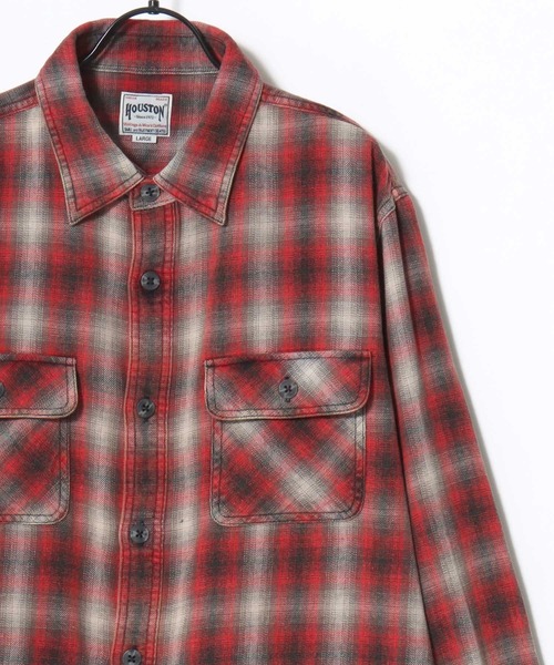 HOUSTON(ヒューストン)の「HOUSTON/ヒューストン Vintage Ombre Check Flannel Shirt/ヴィンテージ加工 オンブレチェック フランネルシャツ/レディース メンズ(シャツ/ブラウス・メンズ・ブラウン/レッド/バーガンディー/ブルー系その他/グリーン/ネイビー・M/XL/L)」の11枚目の写真