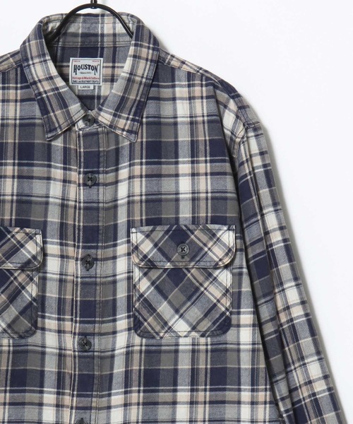 HOUSTON(ヒューストン)の「HOUSTON/ヒューストン Vintage Ombre Check Flannel Shirt/ヴィンテージ加工 オンブレチェック フランネルシャツ/レディース メンズ(シャツ/ブラウス・メンズ・ブラウン/レッド/バーガンディー/ブルー系その他/グリーン/ネイビー・M/XL/L)」の10枚目の写真
