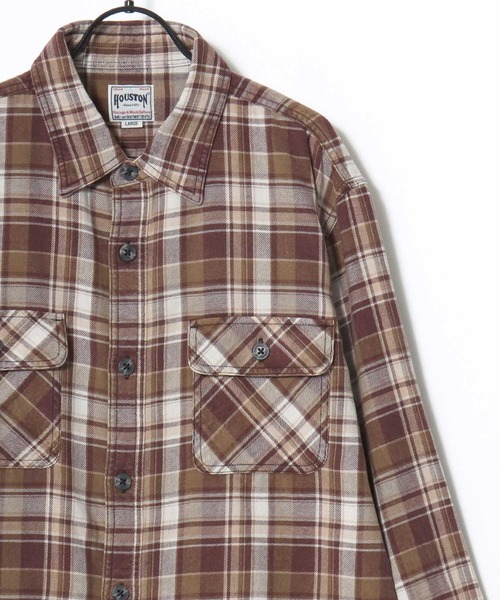 HOUSTON(ヒューストン)の「HOUSTON/ヒューストン Vintage Ombre Check Flannel Shirt/ヴィンテージ加工 オンブレチェック フランネルシャツ/レディース メンズ(シャツ/ブラウス・メンズ・ブラウン/レッド/バーガンディー/ブルー系その他/グリーン/ネイビー・M/XL/L)」の7枚目の写真