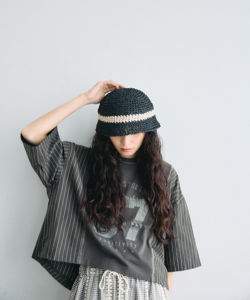 niko and...（ニコアンド）の「[MODE NORM CORE]ドッキングロゴプルオーバー（Tシャツ/カットソー・レディース・ブラック/グレー/オフホワイト・MEDIUM/LARGE）」の10枚目の写真