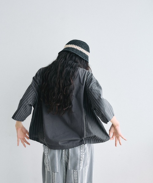 niko and...（ニコアンド）の「[MODE NORM CORE]ドッキングロゴプルオーバー（Tシャツ/カットソー・レディース・ブラック/グレー/オフホワイト・MEDIUM/LARGE）」の11枚目の写真
