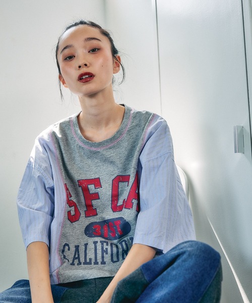niko and...（ニコアンド）の「[MODE NORM CORE]ドッキングロゴプルオーバー（Tシャツ/カットソー・レディース・ブラック/グレー/オフホワイト・MEDIUM/LARGE）」の22枚目の写真