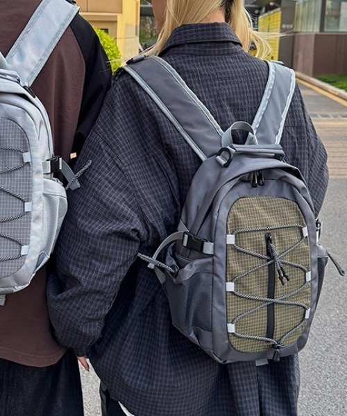 link lot(リンクロット)の「【26年秋冬新作アイテム】コードデザインナイロン切り替えバックパック(バックパック/リュック・メンズ・グリーン/オレンジ/ブラック/グレー/ネイビー・F)」の12枚目の写真