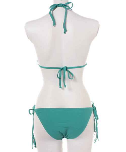 Luz Llena (philter)（ラズレナ　フィルター）の「[2点SET]フリンジデザイン・三角ビキニセット/3Dビキニ/水着（水着・レディース・イエロー/コーラル/グリーン/ブルー/ブラック/ホワイト・MEDIUM/SMALL/LARGE）」の7枚目の写真