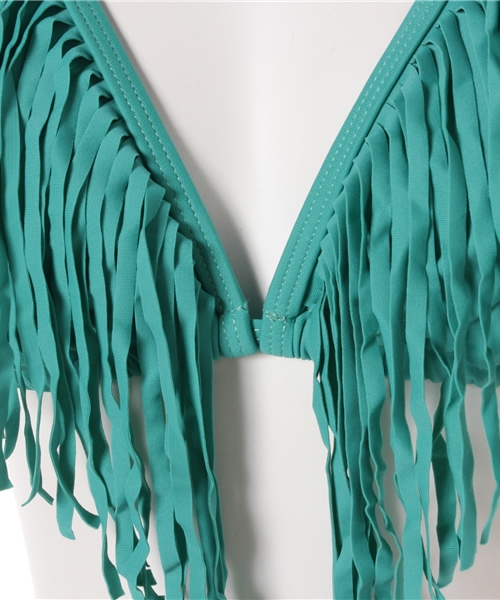 Luz Llena (philter)（ラズレナ　フィルター）の「[2点SET]フリンジデザイン・三角ビキニセット/3Dビキニ/水着（水着・レディース・イエロー/コーラル/グリーン/ブルー/ブラック/ホワイト・MEDIUM/SMALL/LARGE）」の8枚目の写真