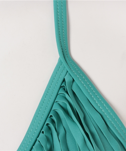 Luz Llena (philter)（ラズレナ　フィルター）の「[2点SET]フリンジデザイン・三角ビキニセット/3Dビキニ/水着（水着・レディース・イエロー/コーラル/グリーン/ブルー/ブラック/ホワイト・MEDIUM/SMALL/LARGE）」の9枚目の写真