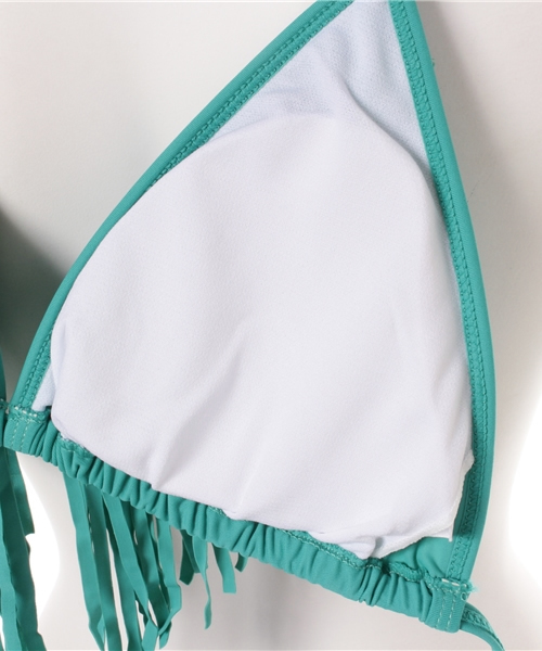 Luz Llena (philter)（ラズレナ　フィルター）の「[2点SET]フリンジデザイン・三角ビキニセット/3Dビキニ/水着（水着・レディース・イエロー/コーラル/グリーン/ブルー/ブラック/ホワイト・MEDIUM/SMALL/LARGE）」の11枚目の写真