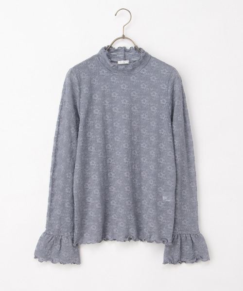 Honeys(ハニーズ)の「レースハイネックトップス(Tシャツ/カットソー・レディース・グレイッシュブルー/ブラック/アイボリー・3L/L/LL/M/S)」の17枚目の写真