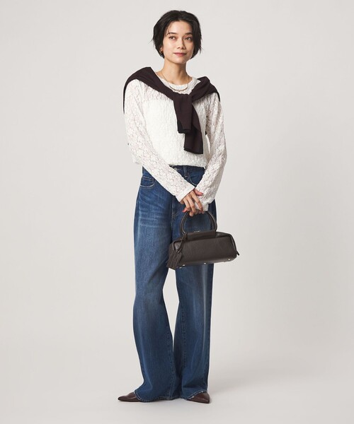 green label relaxing(グリーンレーベルリラクシング)の「【WEB限定】<at ease>レース プルオーバー カットソー(Tシャツ/カットソー・レディース・ホワイト/ブラック・FREE)」の13枚目の写真