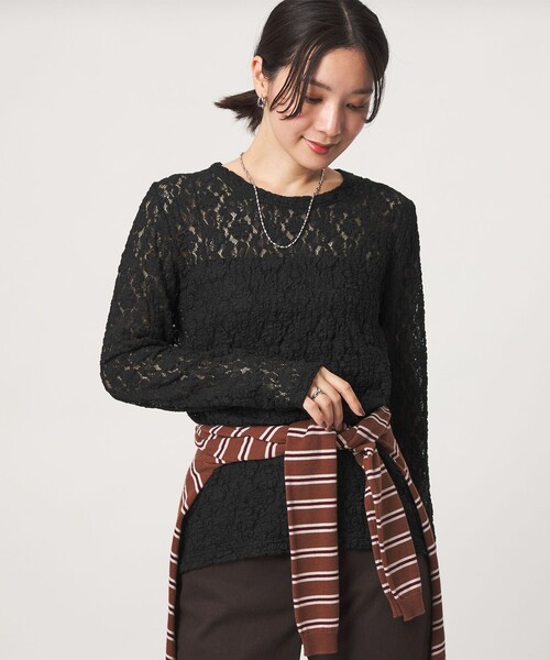 green label relaxing(グリーンレーベルリラクシング)の「【WEB限定】<at ease>レース プルオーバー カットソー(Tシャツ/カットソー・レディース・ホワイト/ブラック・FREE)」の14枚目の写真