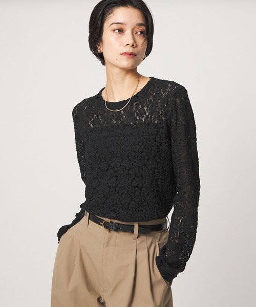 green label relaxing(グリーンレーベルリラクシング)の「【WEB限定】<at ease>レース プルオーバー カットソー(Tシャツ/カットソー・レディース・ホワイト/ブラック・FREE)」の19枚目の写真