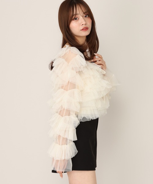 Heather(ヘザー)の「2WAYチュールフリルブラウス 1079793(シャツ/ブラウス・レディース・ブラウン/ベージュ/アイボリー・FREE)」の9枚目の写真