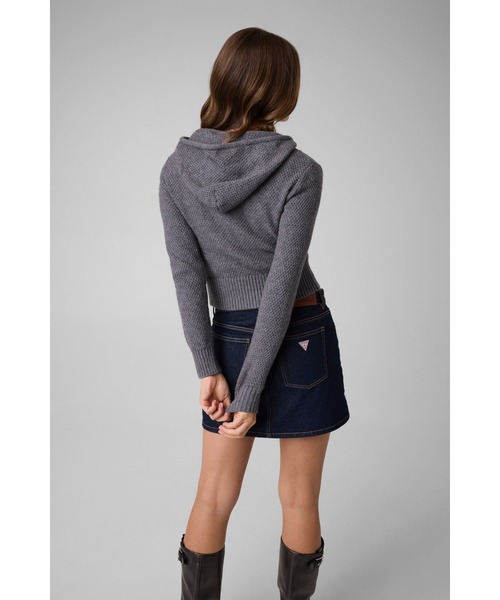 GUESS JEANS(ゲスジーンズ)の「GUESS JEANS Cable Zip Hoodie Sweater パーカー セーター(パーカー・レディース・オフホワイト/グレー・X-SMALL/LARGE/MEDIUM/SMALL)」の8枚目の写真
