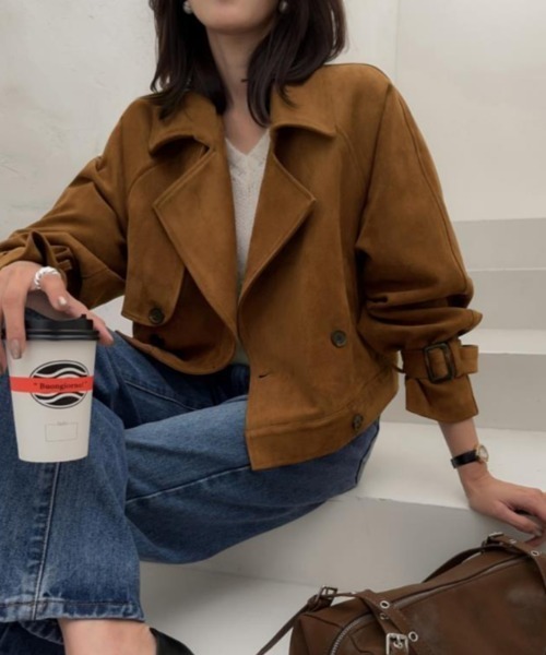 semplice（センプリチェ）の「ショートコート【韓国ファッション】（その他アウター・レディース・ブラウン・F）」の3枚目の写真