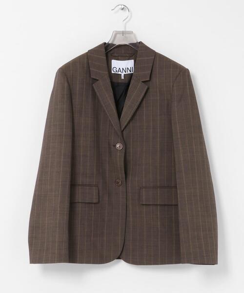 GANNI(ガニー)の「GANNI WOOL STRIPE BLAZER(その他アウター・レディース・ブラウン系その他・36)」の8枚目の写真