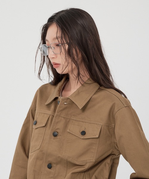 WISH FOR EVER(ウィッシュフォーエバー)の「【SETUP】GROSGRAIN TRUCKER JACKET/グロウグラントラッカージャケット(その他アウター・メンズ・カーキ/オリーブ/ブラック・LARGE/MEDIUM/SMALL)」の16枚目の写真