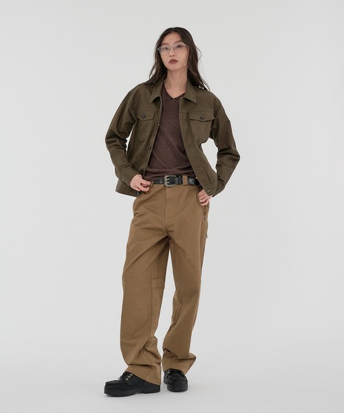 WISH FOR EVER(ウィッシュフォーエバー)の「【SETUP】GROSGRAIN TRUCKER JACKET/グロウグラントラッカージャケット(その他アウター・メンズ・カーキ/オリーブ/ブラック・LARGE/MEDIUM/SMALL)」の4枚目の写真