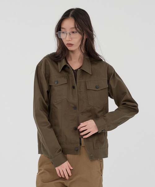 WISH FOR EVER(ウィッシュフォーエバー)の「【SETUP】GROSGRAIN TRUCKER JACKET/グロウグラントラッカージャケット(その他アウター・メンズ・カーキ/オリーブ/ブラック・LARGE/MEDIUM/SMALL)」の6枚目の写真