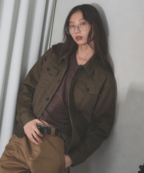 WISH FOR EVER(ウィッシュフォーエバー)の「【SETUP】GROSGRAIN TRUCKER JACKET/グロウグラントラッカージャケット(その他アウター・メンズ・カーキ/オリーブ/ブラック・LARGE/MEDIUM/SMALL)」の9枚目の写真