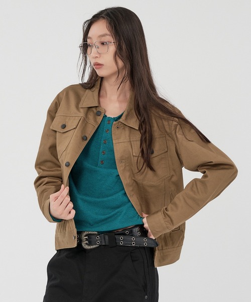 WISH FOR EVER(ウィッシュフォーエバー)の「【SETUP】GROSGRAIN TRUCKER JACKET/グロウグラントラッカージャケット(その他アウター・メンズ・カーキ/オリーブ/ブラック・LARGE/MEDIUM/SMALL)」の20枚目の写真