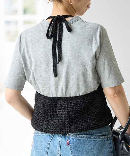 Spick & Span(スピックアンドスパン)の「モールヤーンホルターネックキャミソール(キャミソール・レディース・ベージュ/ブラック・FREE)」の7枚目の写真